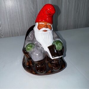 Vintage Rolf Berg‎ Sweden Pottery  TOMTE Gnome In Rocking Chair With Book Signed